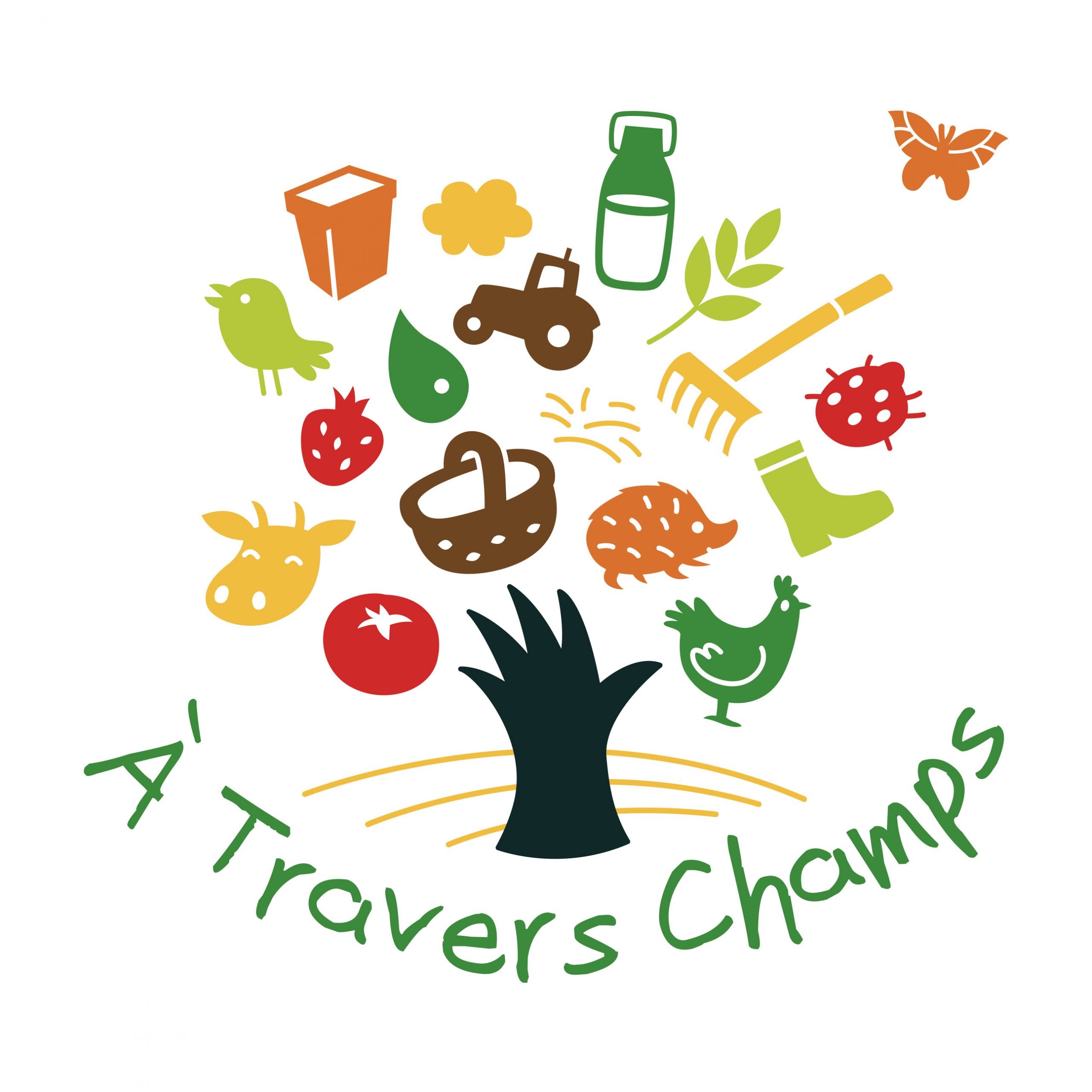 A Travers Champs, Ferme pédagogique, logo et pictos